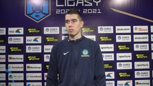 Вратарь "Снежных Барсов" Максим Павленко после первой игры "Снежные Барсы" - "Номад" смотреть онлайн