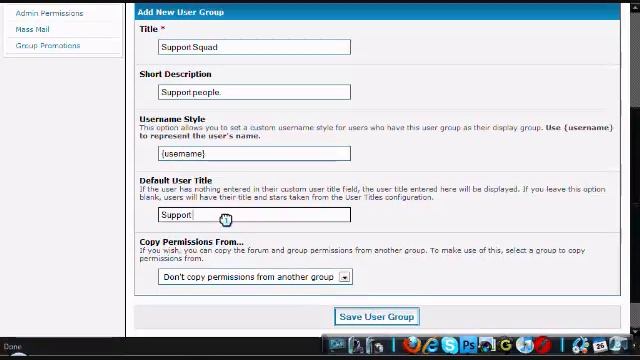 Fezboard Support ::: Creating a Usergroup смотреть онлайн
