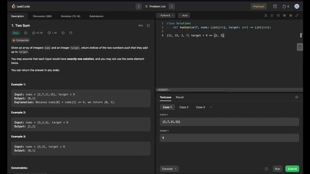 Two Sum - LeetCode Easy - Concise Solution - Python смотреть онлайн