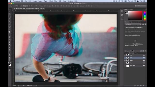 How to create a Split Color Glitch Effect in Photoshop смотреть онлайн