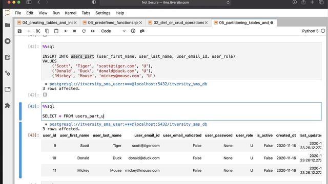Mastering SQL - Postgresql - Partitioning Tables and Indexes - Manipulating Data смотреть онлайн