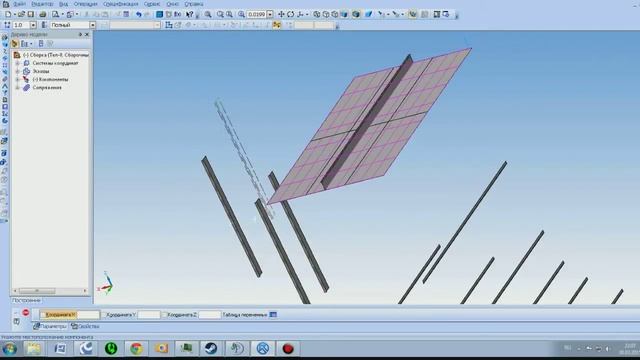 Сборка секции Kompas 3D