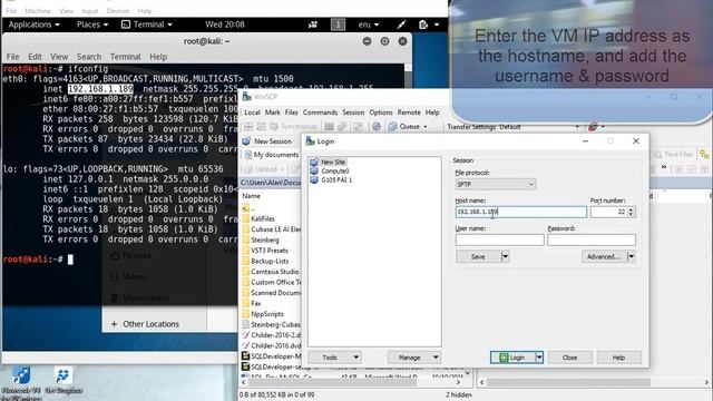 Kali Linux - Copying Files in & out of VM with SFTP (on VirtualBox + Bridged network on Windows 10 смотреть онлайн