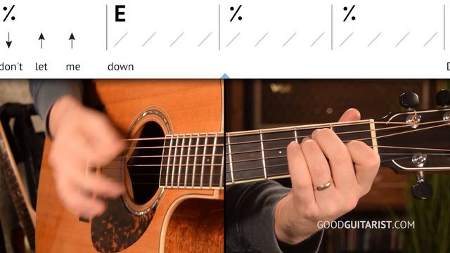 "Don't Let Me Down" Easy Beginner Lesson | 3-Chords + Strumming Pattern + Count Along To The Music смотреть онлайн