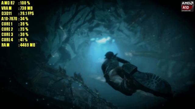 Rise of the Tomb Raider - AMD APU A10-7870K[GAMEPLAY] смотреть онлайн