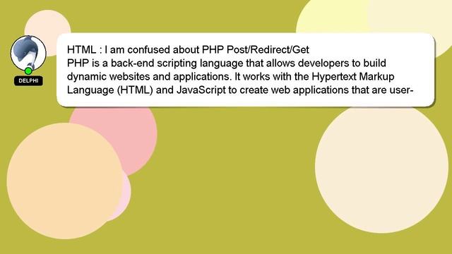HTML : I am confused about PHP Post/Redirect/Get смотреть онлайн