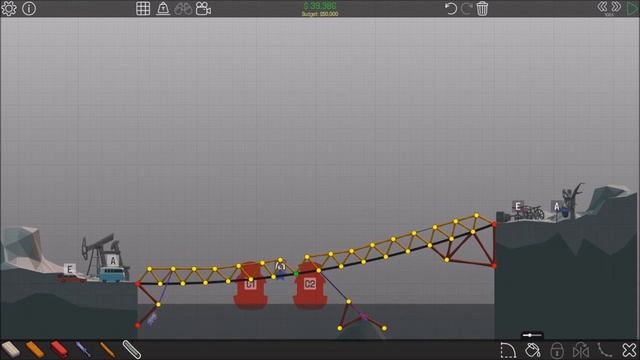 Poly Bridge Desert Winds 2-9 Sloped Drawbridge
