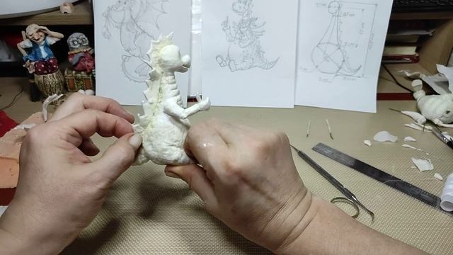 ??Ватная игрушка ДРАКОША КАРАПУЗ. Урок 7. Делаем крылья, кожу и хребет. смотреть онлайн
