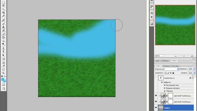 №1 Урок по Adobe Photoshop для начинающих [Рисуем траву, облака, солнце] смотреть онлайн