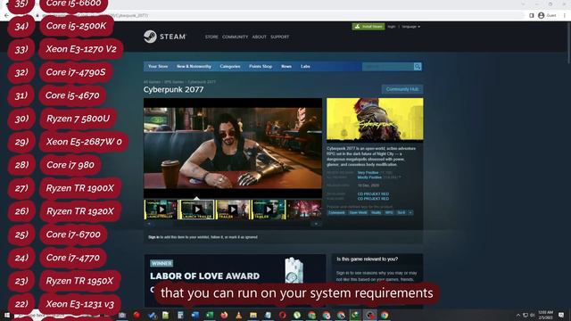 Cyberpunk 2077 PC Game - Minimum & Recommended System Requirements смотреть онлайн