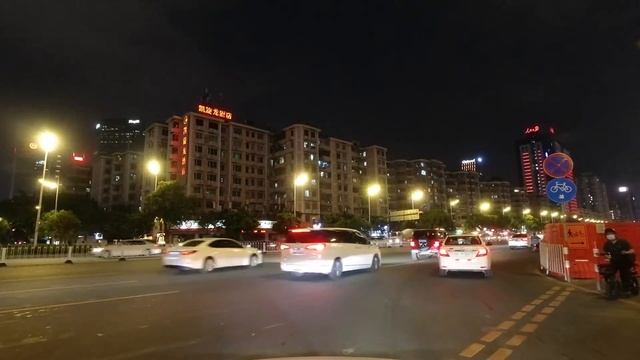 Guangzhou CBD 4K - Night Drive - Tianhe Pearl River New Town In Guangdong China