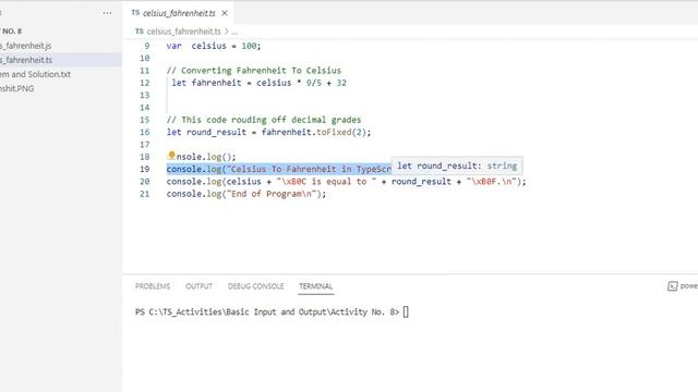 Celsius To Fahrenheit in TypeScript смотреть онлайн