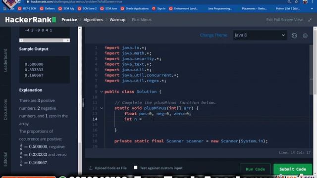 3. Plus Minus | HackerRank | Coding | Competitive Programming | Java | Fox Tech Academy смотреть онлайн