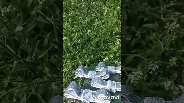 Обзор заколки из бархата с люрексом для девочек первые хвостики заколочки із бархата