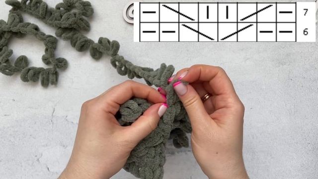 Узор для пледа из Alize Puffy или Alize Puffy fine. Снуд из Alize Puffy fine. Вязание руками. смотреть онлайн