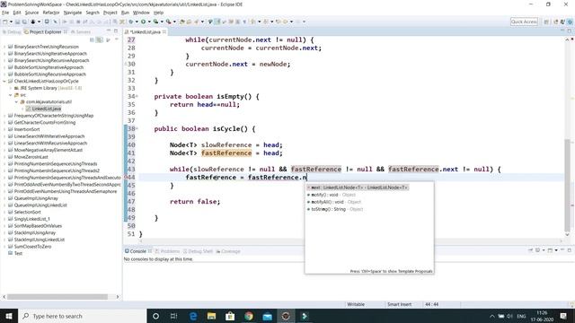 How to check whether a linked list has a loop or cycle in java || Data Structure and Algorithm смотреть онлайн