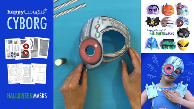 Make a 3D paper Cyborg mask. Instantly download a DIY printable Cyborg mask template • Happythought смотреть онлайн