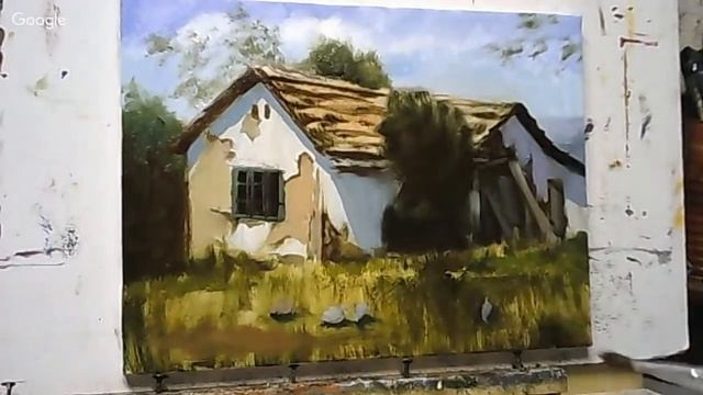 ? ХуДоЖнИкИ Картина маслом / Деревенский пейзаж / Дачный домик / Вугар Мамедов смотреть онлайн