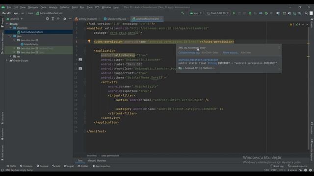 Sıfırdan Mobil Uygulama Dersleri 33 / Webview Kullanımı / Android Studio смотреть онлайн