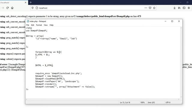 PHP | Convert HTML to PDF in PHP with Dompdf 2021 With Array | Dompdf version dompdf_1-0-2 смотреть онлайн