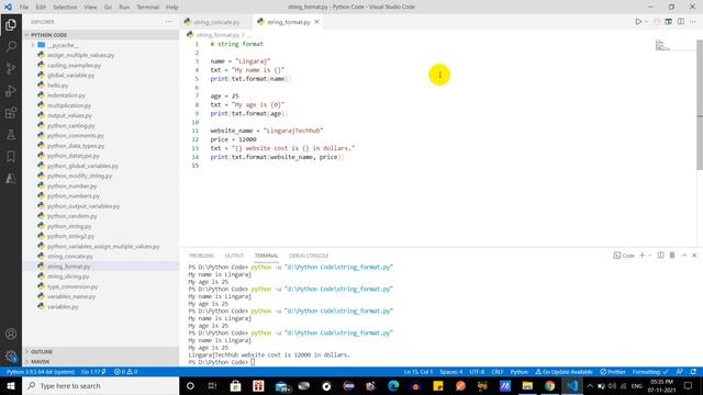 Python String Format Part 1 #20 #LingarajTechhub смотреть онлайн