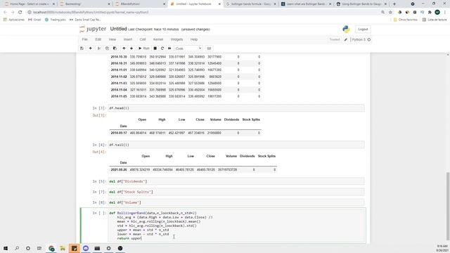 Bollinger Bands in Python using only Pandas - Trading Cryptocurrencies and Stocks with Indicators смотреть онлайн