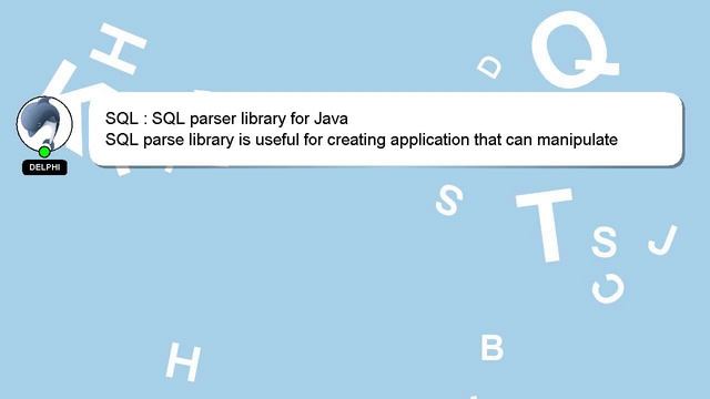 SQL : SQL parser library for Java смотреть онлайн