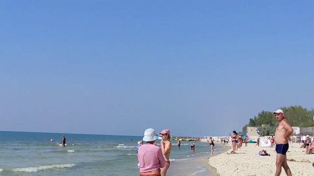 Море днем.Увидели дельфинов.Лазурное.14 сентября. смотреть онлайн