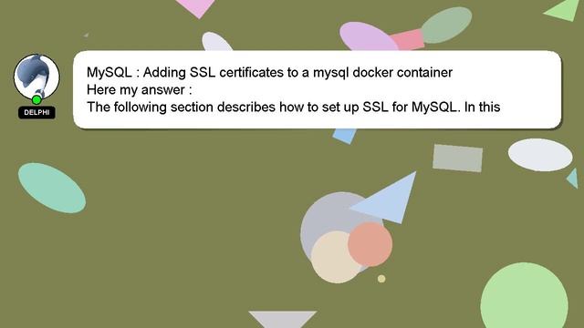 MySQL : Adding SSL certificates to a mysql docker container смотреть онлайн