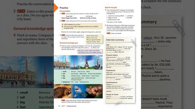 Headway Pre-intermediate Unit 7 Simply The Best (Student Book)