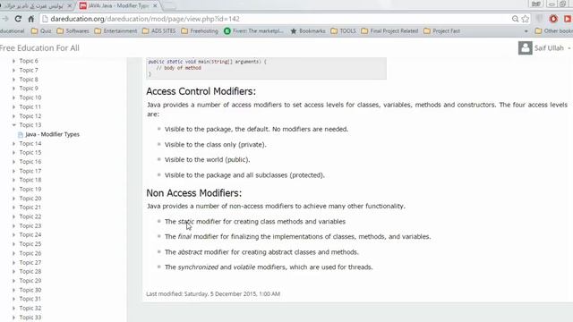 ACCESS MODIFIERS IN JAVA смотреть онлайн