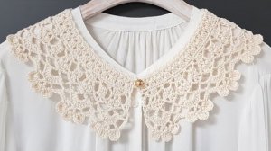 Ажурный кружевной воротничок из хлопковой пряжи. Пошаговое видео-описание. Мои источники вдохновения