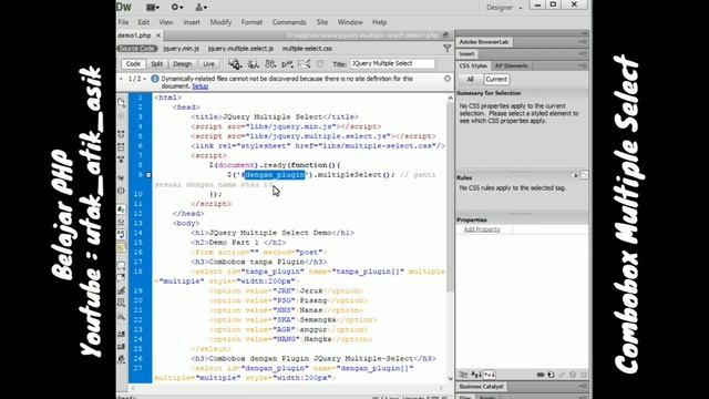 Belajar PHP - Combobox Multiple Select Part 1 смотреть онлайн