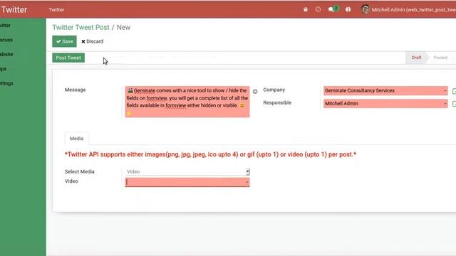 Web Twitter Post Tweets [ www.geminatecs.com ] смотреть онлайн