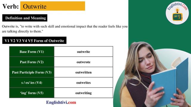 Outwrite V1 V2 V3 V4 V5 Base Form, Past Simple, Past Participle Form of outwrite | Englishtivi.com смотреть онлайн