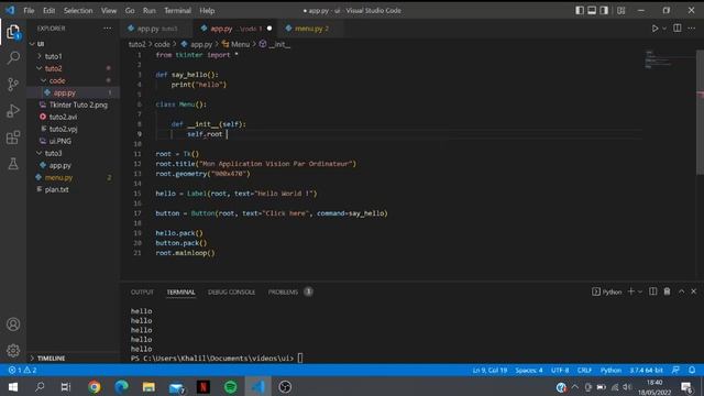 Créer son application de computer vision avec Tkinter en Python #3 : Programmation Orientée Objet смотреть онлайн