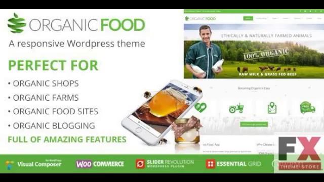 Preview Organic Food Responsive WordPress Theme TFx смотреть онлайн