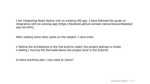 iOS : CocoaPods with React Native: `ld: library not found for -lReact` смотреть онлайн