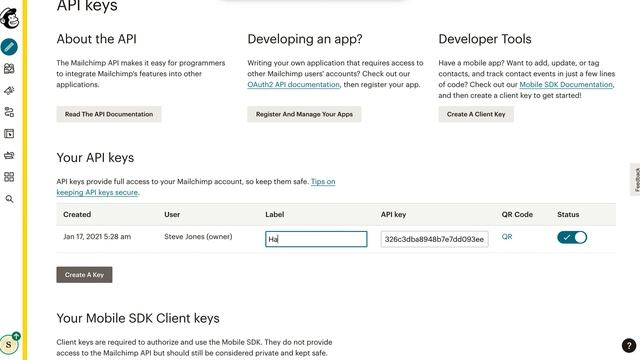 Create a MailChimp API Key смотреть онлайн