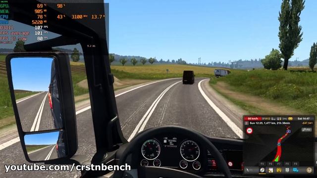 Intel Core i3-1005G1 \ NVIDIA GeForce MX330 \ Euro Truck Simulator 2 @1080p mixed settings смотреть онлайн