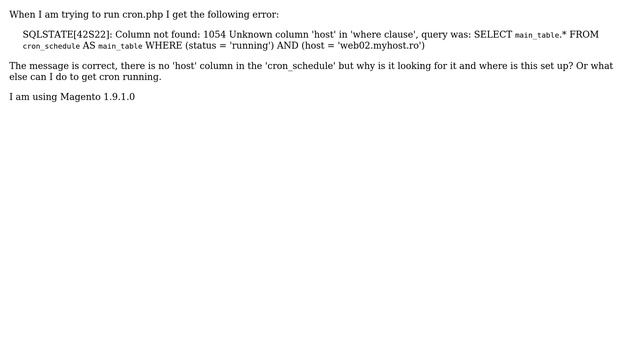Magento: Error trying to run cron.php смотреть онлайн
