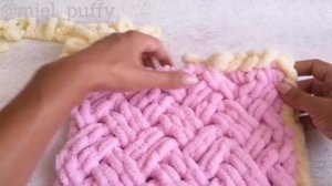 Обвязка пледа из Ализе Пуффи