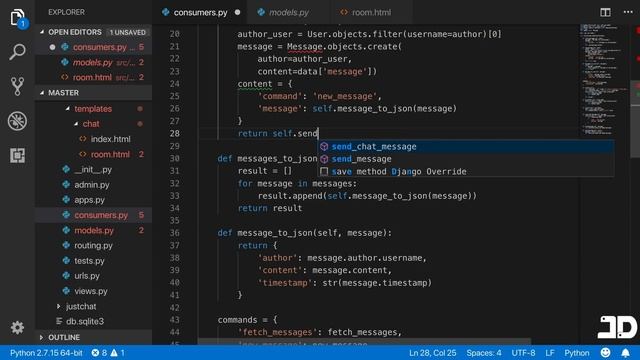 Django Channels Tutorial - 2 // Saving and loading messages смотреть онлайн