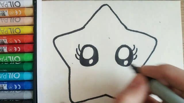 How to draw a star easy for kids. Как нарисовать заеду легко детям. смотреть онлайн