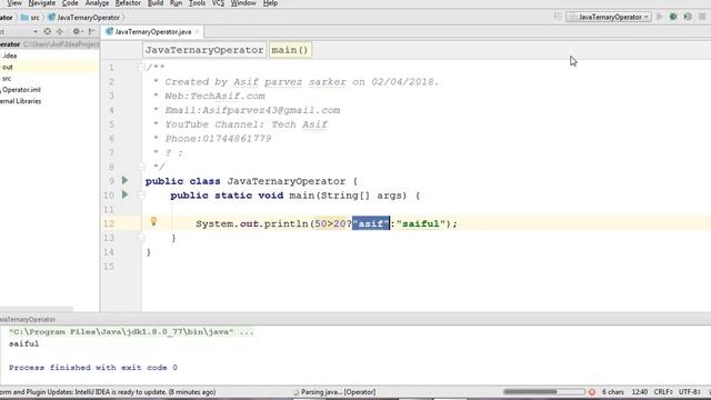 java bangla tutorials part 33:Ternary operator in java in bangla by tech asif смотреть онлайн