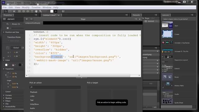 Трафаретная маска через код в Adobe Edge Animate смотреть онлайн