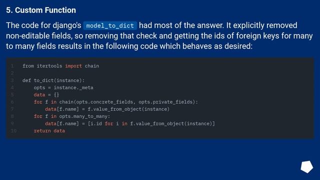 Convert Django Model object to dict with all of the fields intact смотреть онлайн
