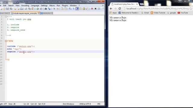 68. How to use include and require and require once function in PHP смотреть онлайн