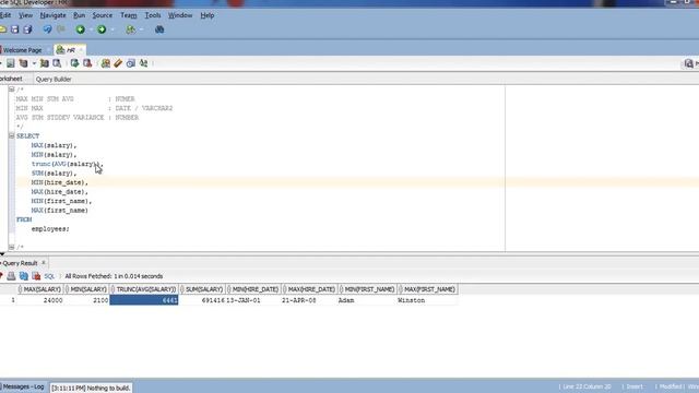 [24] Oracle SQL - Aggregation Function смотреть онлайн