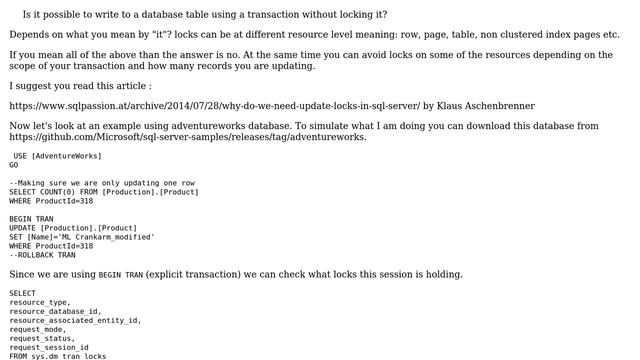 Databases: Write to table with transaction without locking (2 Solutions!!) смотреть онлайн